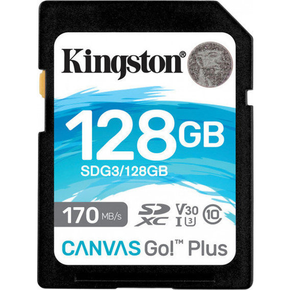 Карта памяти Kingston 128GB SDXC Class 10 UHS-I U3 V30 Canvas Go Plus (SDG3/128GB)