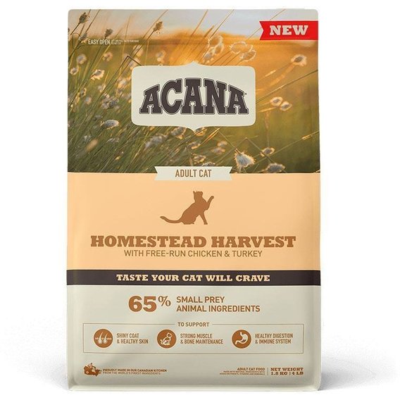 Сухий корм ACANA Homestead Harvest Cat з куркою, індичкою та качкою для котів 1.8 кг (a71436)