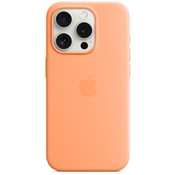 Аксессуар для iPhone Apple Silicone Case with MagSafe Orange Sorbet (MT1W3) for iPhone 15 Pro Max
