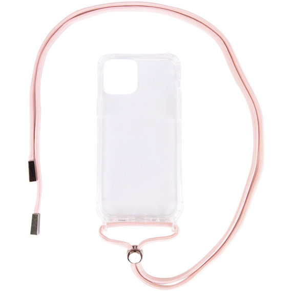 Аксессуар для iPhone TPU Case Crossbody Transparent Pink Sand for iPhone 12/iPhone 12 Pro