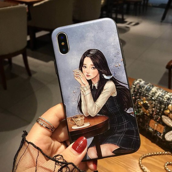 Аксессуар для iPhone Fashion YCT Picture TPU Girl in the Cafe for iPhone SE 2020/iPhone 8/iPhone 7