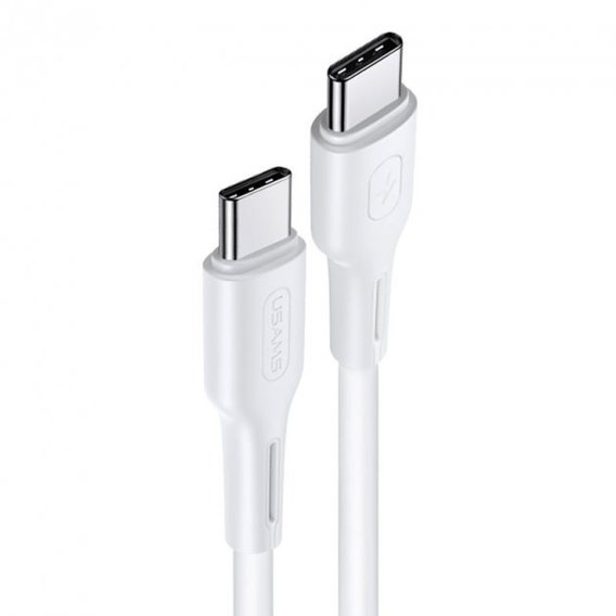 Кабель Usams Cable USB-C to USB-C PD 100W 1.2m White (US-SJ459)