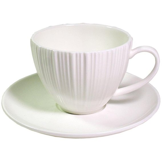 Чашка для завтрака Fissman с блюдцем Elegance White 100 мл (SC-9384.100)