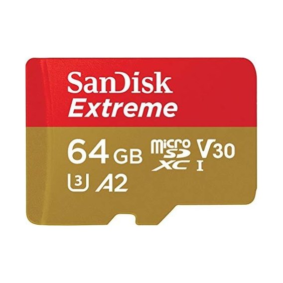 Карта памяти SanDisk 64GB microSDXC Class 10 UHS-I U3 V30 A2 Extreme + adapter (SDSQXA2-064G-GN6AA)