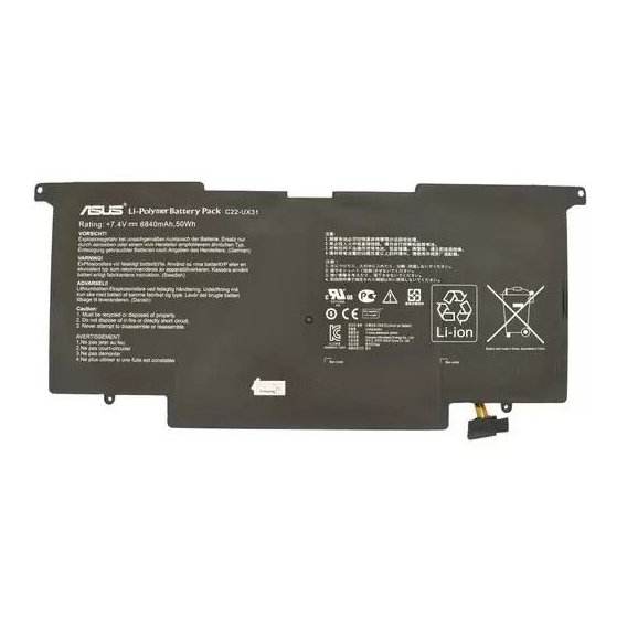 Батарея для ноутбука ASUS C22-UX31 UX31A 7.4V Black 6840mAh Orig (5686)