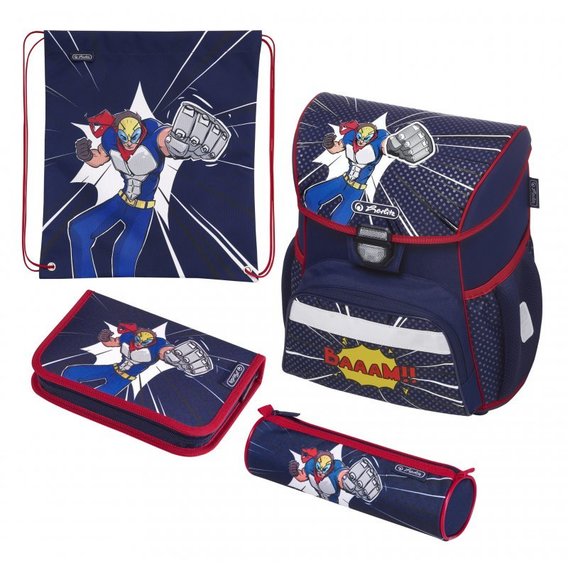 Ранец школьный укомплектованный Herlitz LOOP PLUS Super Hero Супергерой (50020577)