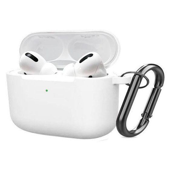 Чехол для наушников TPU Case with Belt White for Apple AirPods Pro