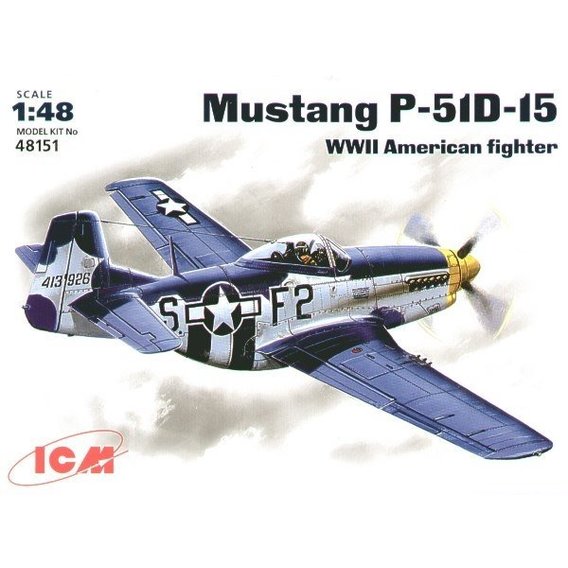 Истребитель Mustang P-51 D-15 WWII USAF fighter (ICM48151)