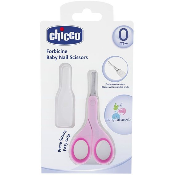 Ножнички детские с колпачком Chicco, розовые (05912.10)