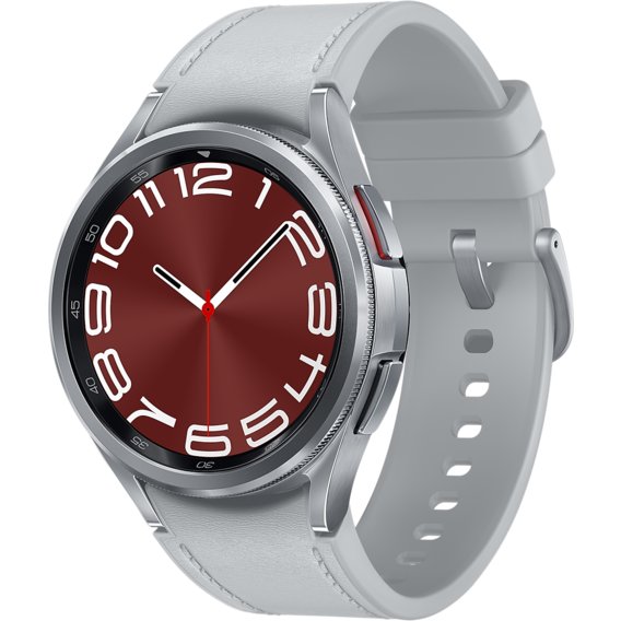 Смарт-годинник Samsung Galaxy Watch 6 Classic 43mm LTE Silver with Hybrid Eco-Leather Silver Band (SM-R955FZSA)
