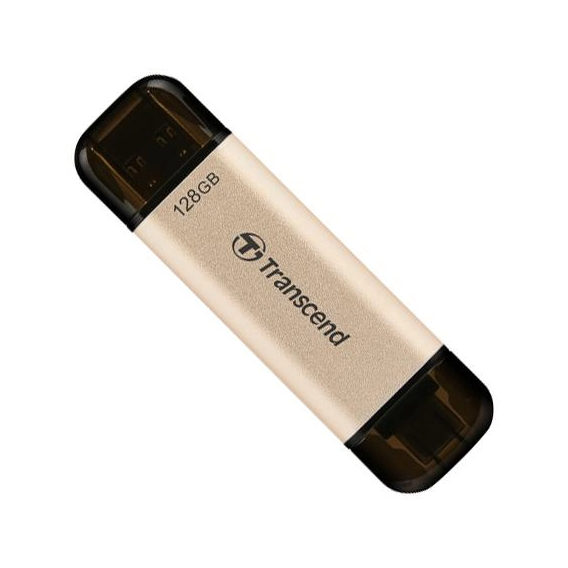 USB-флешка Transcend 128GB JetFlash 930 USB 3.2/Type-C Gold/Black (TS128GJF930C)