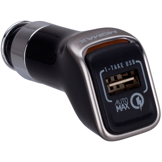 Зарядное устройство Momax USB Car Charger Top 2.4A Black (UC1D)
