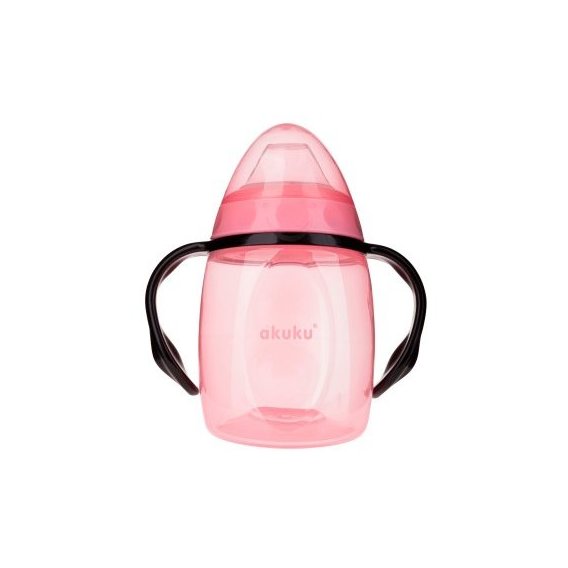 Чашка-непроливайка Akuku с силиконовым носиком Розовая 280 мл (A0429)