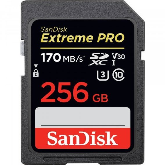 Карта памяти SanDisk 256GB SDXC Class 10 UHS-I U3 V30 Extreme Pro (SDSDXXY-256G-GN4IN)