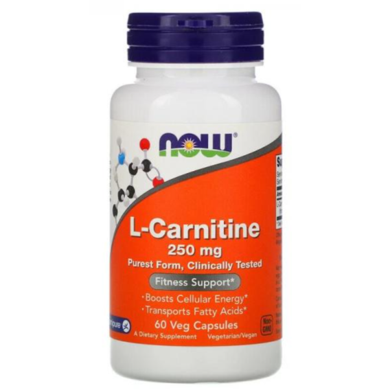 NOW Foods L-Carnitine 250 mg 60 CAPS L-карнитин