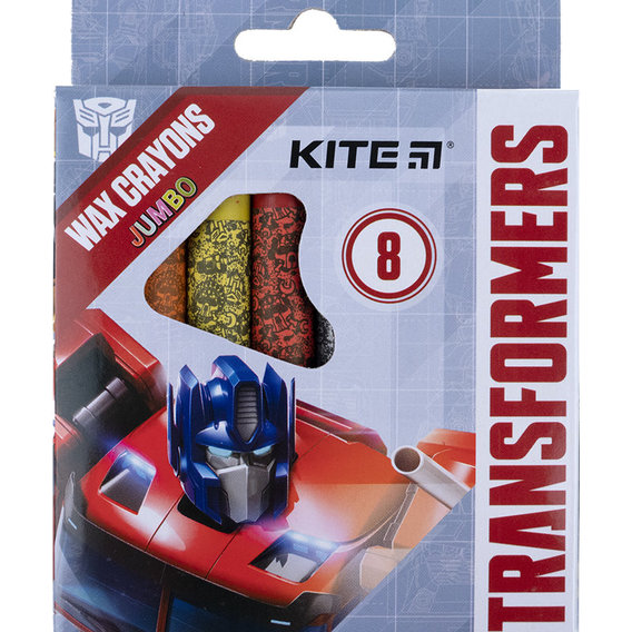 Мелки восковые Kite Jumbo Transformers 8 цветов (TF21-076)