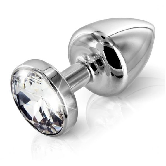 Анальная пробка со стразом Diogol ANNI round stainless steel 35мм