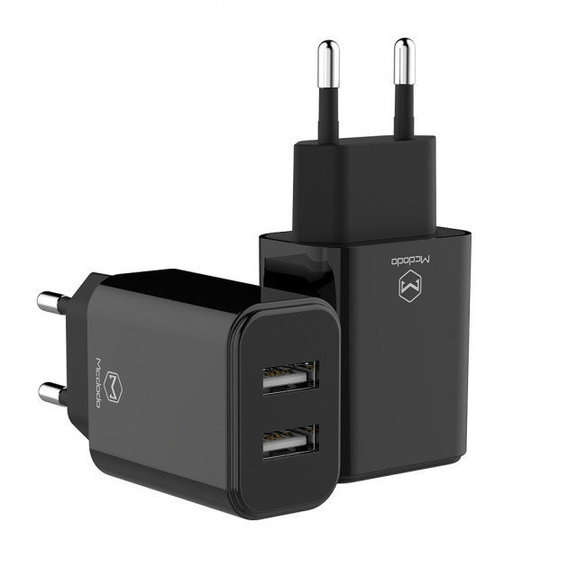 Зарядное устройство Mcdodo USB Wall Charger 2xUSB Suger PD 18W Black (CH-6141)