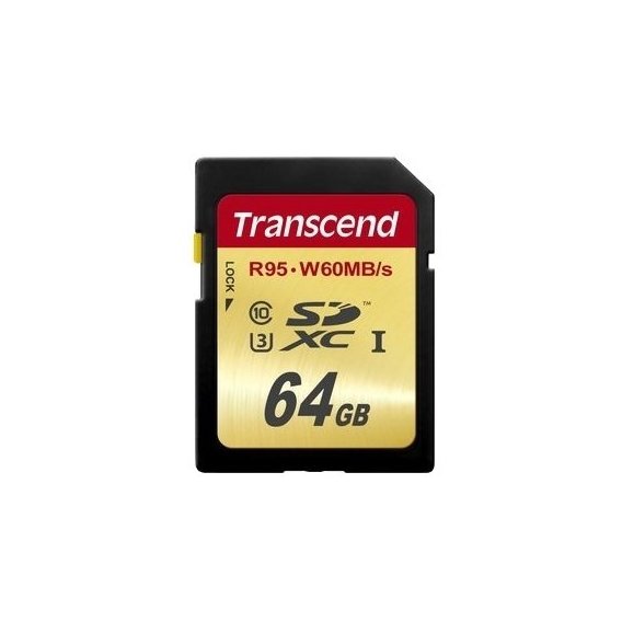 Карта памяти Transcend 64GB SDXC Class 10 UHS-I U3 (TS64GSDU3)