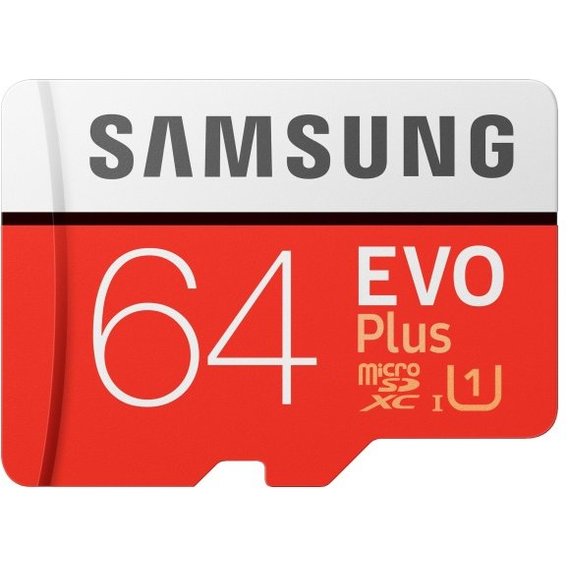 Карта памяти Samsung 64GB microSDXC Class 10 UHS-I U1 Evo Plus + adapter (MB-MC64HA/RU)