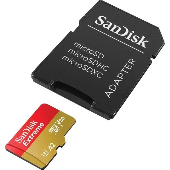 Карта памяти SanDisk 128GB microSD C10 UHS-I U3 Extreme V30 + адаптер (SDSQXAA-128G-GN6MA)