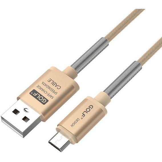 Кабель Golf USB Cable to microUSB Thunder Braided 1m Gold (GC-40M)