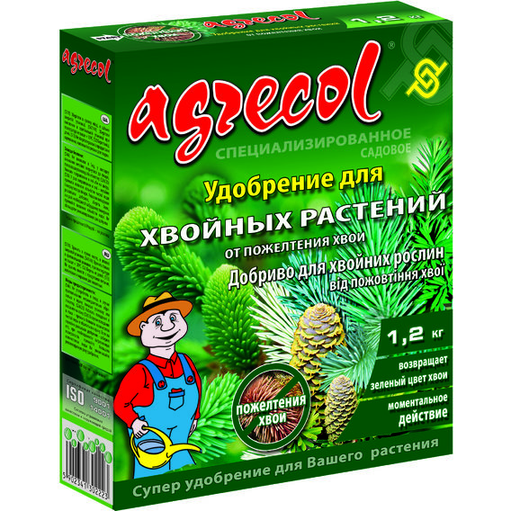 Удобрение Agrecol для хвойных от пожелтения хвои, 1.2кг (30222)