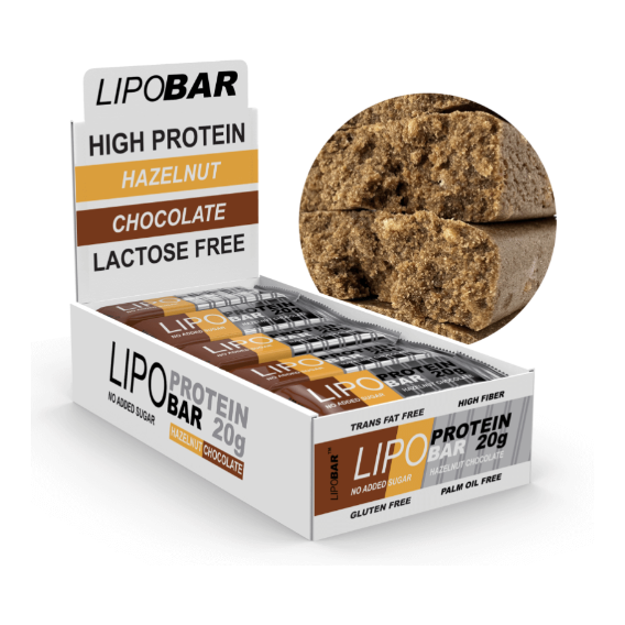 Протеиновые батончики Lipobar 20х50 g, Шоколад-фундук