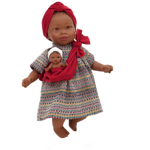 Кукла NinesdOnil MARIA с малышом в красной чалме (6313)