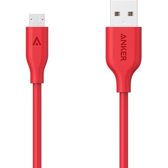 Кабель ANKER USB Cable to microUSB Powerline V3 1.8m Red (A8133H91)
