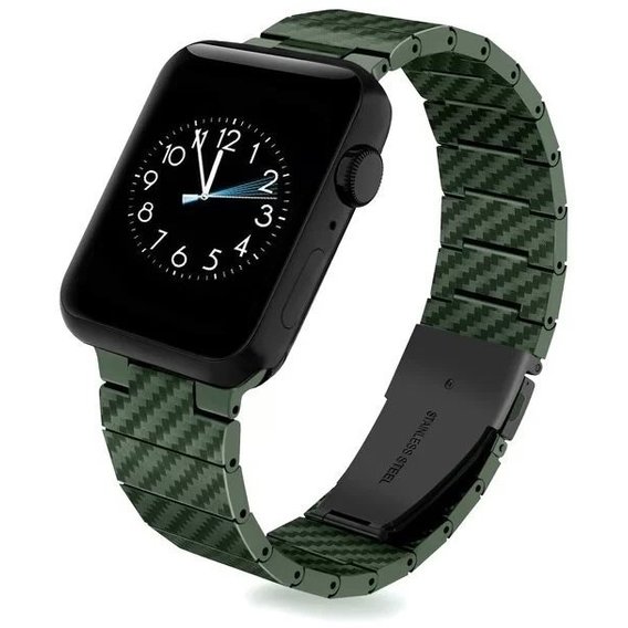 Аксесуар для Watch COTEetCI W76 Carbon Fiber Pattern Strap Green (22008-GR) для Apple Watch 42/44/45/49mm