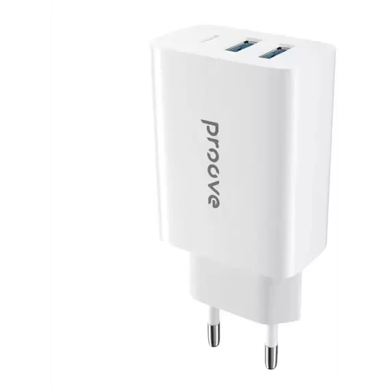 Зарядний пристрій Proove Wall Charger 2xUSB+USB-C Rapid 20W White
