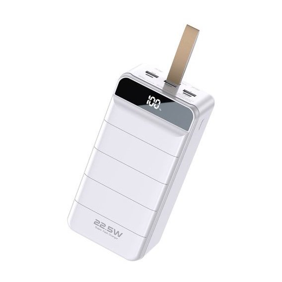 Внешний аккумулятор WK Wekome Power Bank 60000mAh Minre Digital Display PD20W+22.5W White (WP-269)