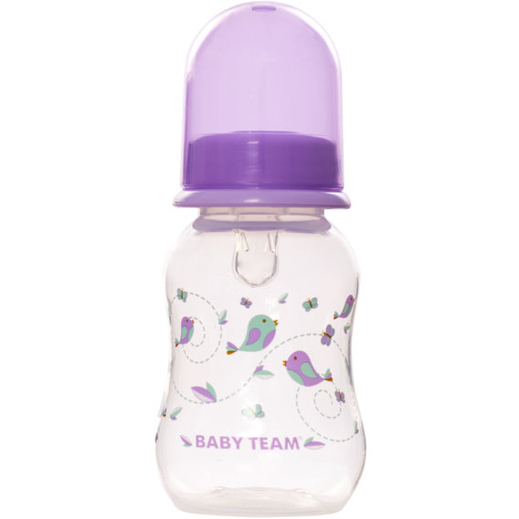 Бутылочка с талией и силиконовой соской Baby Team 125 мл (1111 фиолетовый)
