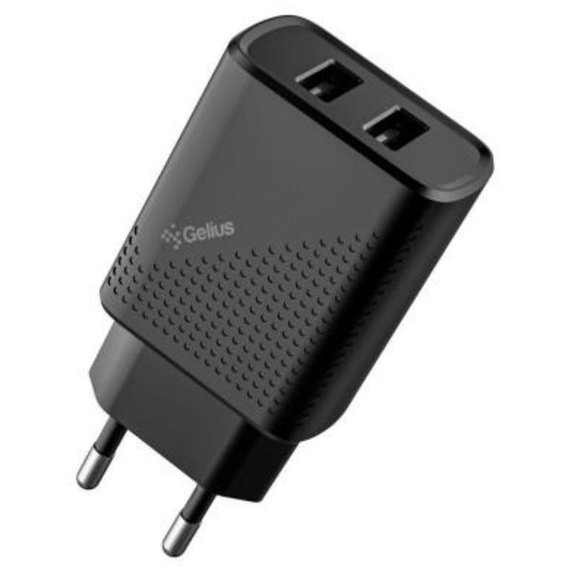 Зарядний пристрій Gelius Wall Charger USB Pro Vogue GP-HC011 2.4A Black with MicroUSB Cable