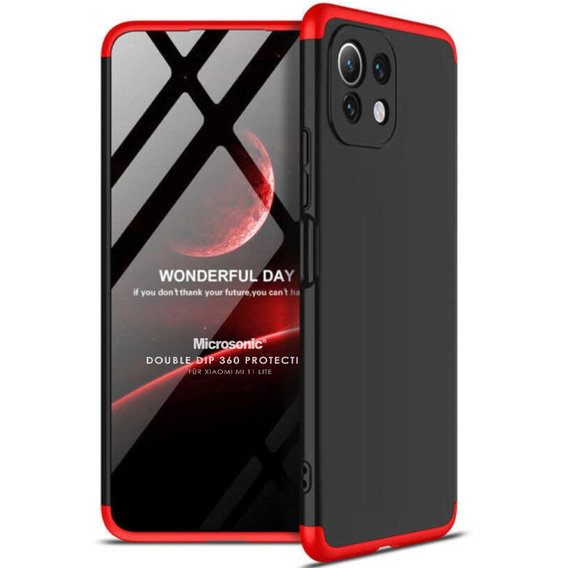 Аксессуар для смартфона LikGus Case 360° Black/Red for Xiaomi Mi 11 Lite / Mi 11 Lite 5G