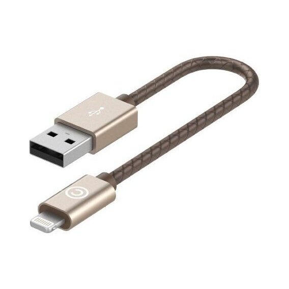 Кабель Lab.C USB Cable to Lightning Leather 15cm Champagne Gold (LABC-510-GD)