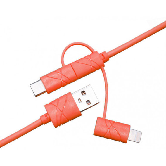 Кабель XOKO USB Cable to Lightning/microUSB/USB-C 1.2m Red (SC-310-RD)