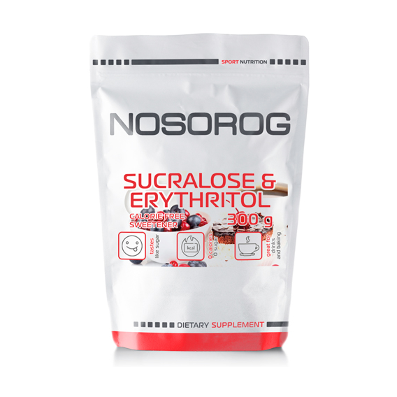 Специальный продукт Подсластитель Nosorog Sucralose & Erythritol 300 g /150 servings/ Pure