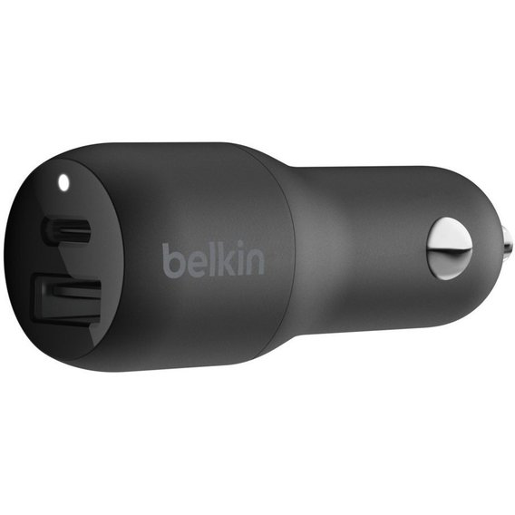 Зарядное устройство Belkin Car Charger USB-C and USB 32W Black (CCB003BTBK)