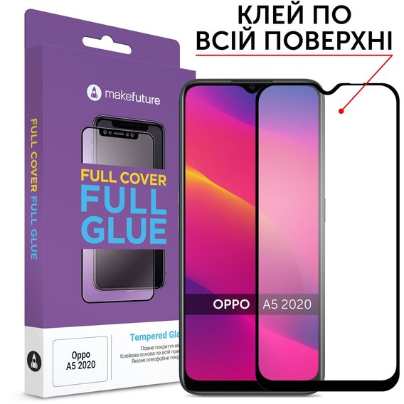 Аксессуар для смартфона MakeFuture Tempered Glass Full Cover Glue Black (MGF-OPA520) for Oppo A5 2020