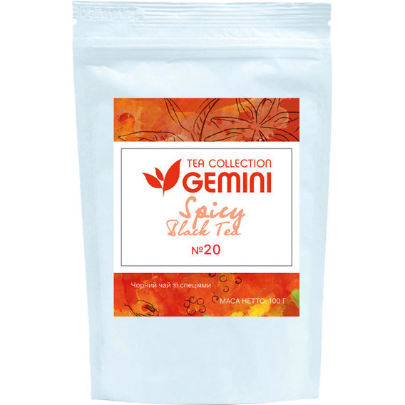 Чай Gemini черный Tea Collection Spicy Black Tea с добавками листовой 100 г (5000000039432)