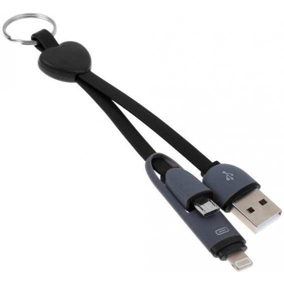 Кабель XOKO USB Cable to Lightning/microUSB 25cm Black (SC-201-BK)
