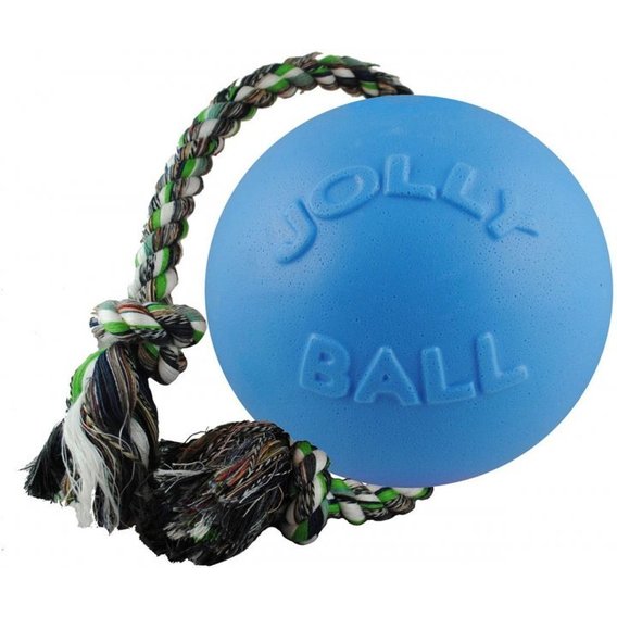Игрушка для собак Jolly Pets мяч с канатом Ромпей-н-Ролл 22х45х22 см Голубой (608BL)