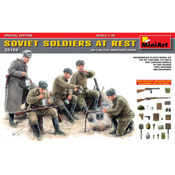 Сборная модель MiniArt Советские солдаты на отдыхе (MA35109)