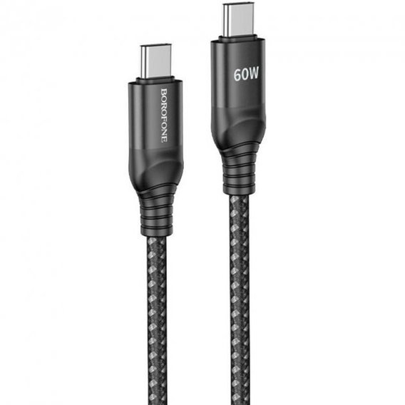 Кабель Borofone USB-C to USB-C 60W 1.5m Black (BX56)