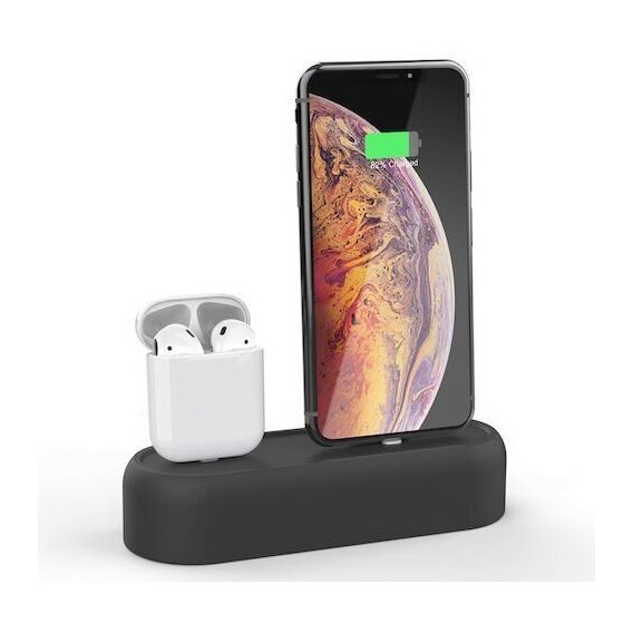 Тримач і док-станція AhaStyle Dock Stand Black (AHA-01550-BLK) for Apple iPhone and Apple AirPods