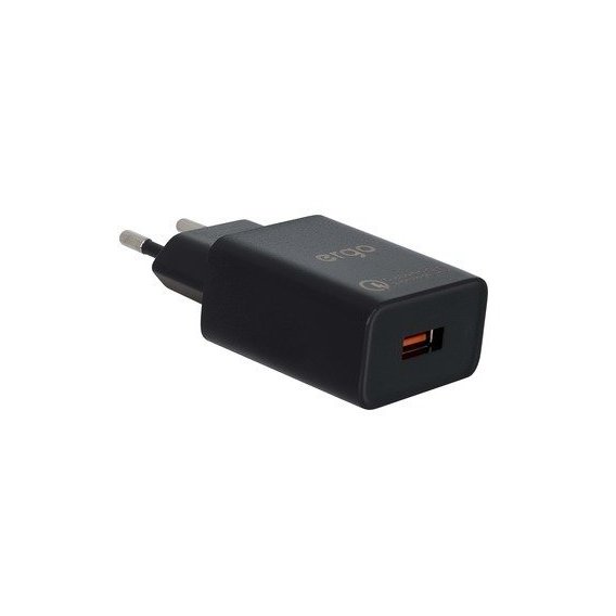 Зарядное устройство Ergo USB Wall Charger Quick Charge 3.0 18W Black (EWC-130QC (B)
