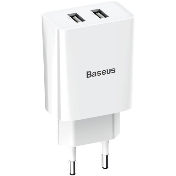 Зарядное устройство Baseus USB Wall Charger Speed Mini 2xUSB 2.1A 10.5W White (CCFS-R02)