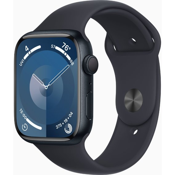 Apple Watch Series 9 45mm GPS Midnight Aluminum Case with Midnight Sport Band - S/M (MR993)